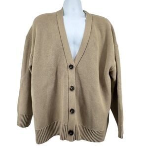 Everlane Texture Cotton Cardigan Men XXL Tan Grandpacore Academia‎ Minimalist